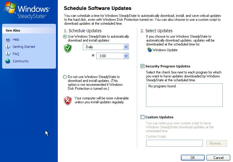 Windows frissítési beállítások