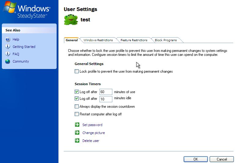 Felhasználói megszorítások