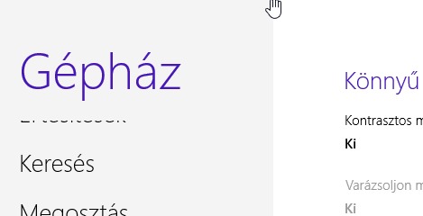 Windows 8 egér gesztúrák